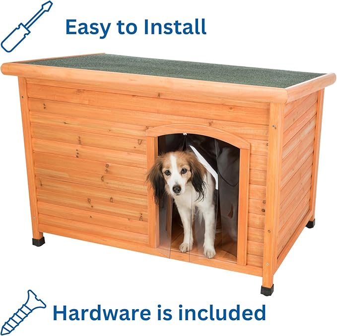 Trixie Natura Vinyl Dog Door Flap, Fits 14.75 x 21.5 in Dog House Opening, Replacement Doggie Door Flap, Clear Plastic