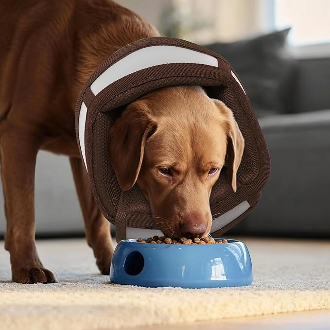 Cone for Large Dogs to Stop Licking - Adjustable Elizabethan E-Collar for After Surgery, Neuter & Wound Protection,Lightweight Breathable Recovery Collar to Prevent Biting (Brown, XL)