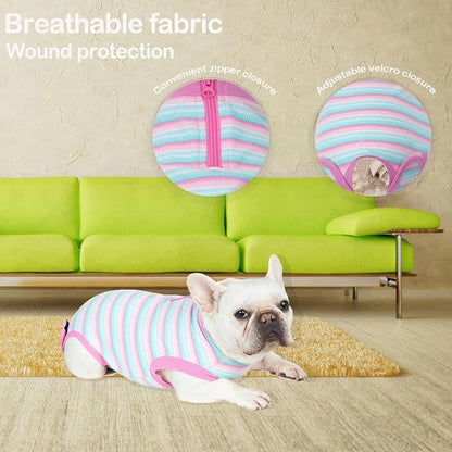 Recovery Suit for Dogs,Dog Cone Alternative Zipper Surgery Suit Female Spay,Soft Dog Surgery Suit for Anti Licking,Breathable Surgical Suit for Dogs Female Spay