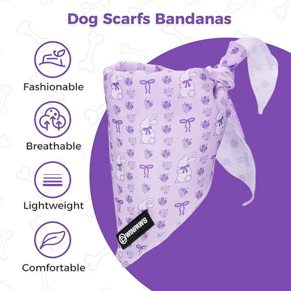 Dog Harness and Leash Collar Set with Dog Poop Bag Holder and Bandanas, Escape Proof Adjustable Puppy Cat Vest with Soft Mesh Padded, Pet Supplies for Small Medium Large Dogs Kitten(Purple, XS)