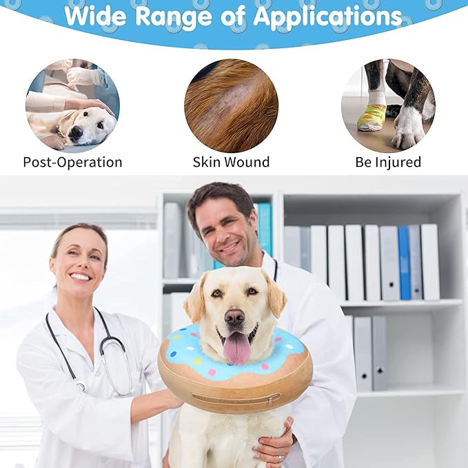 BINGPET Protective Dog Cone Collar,Soft Recovery Pet Cone for Dogs Cats,Washable Protective Recovery Collar for Large Medium Small Dogs,Inflatable Dog Cone