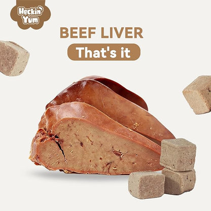 Freeze Dried Beef Liver Treats for Dogs & Cats, Organ Meat, Single Ingredient Food Toppers & Training Snacks, 2 oz