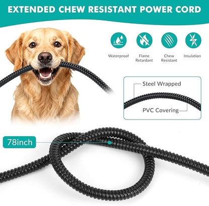 125 OZ/3.7L Heated Water Bowl, Large Heated Dog Bowls for Outside, Safety Listed Heated Pet Bowl with Anti-Chew Cord for Dog, Chicken,Duck,Cat Drinking Water in Winter, Anti-Slip Base