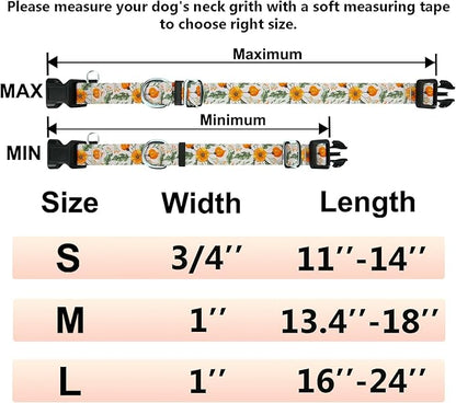 Martingale Collar for Dogs with Buckle Adjustable Nylon Slip No Pull Training Dog Collars (Beige Floral, Large)