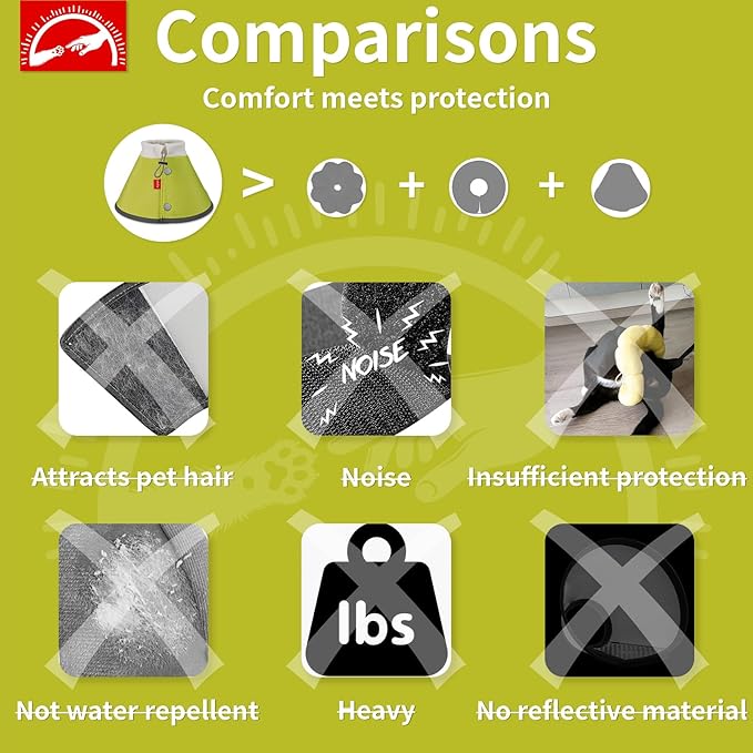 Agape Soft Dog Cone for Small Dogs & Cats, Comfy Dogs Recovery Collar After Surgery, Adjustable E Collar Alternative to Stop Licking, Protective Elizabethan Cones for Pup&Kitty, Comfortable Dog Cones