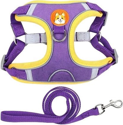 Dog Collar Pet Dog Harness and Leash Set Adjustable Harness Reflective Breathable Small Dog Pet Supplies