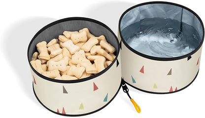 OllyDog Superbowl | Collapsible Dog Travel Bowl | 2 Compartment Food & Water | Foldable| Portable Dog Bowl | Hiking, Camping (Terrazzo)