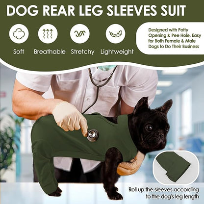 KOESON Breathable Recovery Suit for Dogs with Zipper to Stop Licking, Soft Dog Surgical Recovery Sleeve for Hind Legs, Strechy Pet Neuter/Spay Onesie, Large Dog Pant for Back Leg Wound Heal, XXXL
