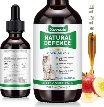 Antibiotics for Cats, Cat Antibiotics for Infections, Supports Immune & Cats Allergy Itch Relief, Health Supplies cat UTI Cat Multivitamin, 60ML