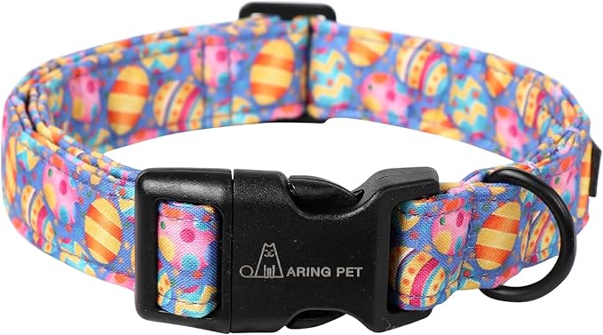 ARING PET Easter Dog Collar, Cute Purple Eggs Pet Collars with Quick Release Buckle for Puppy Small Medium Large Boy Girl Dogs-S