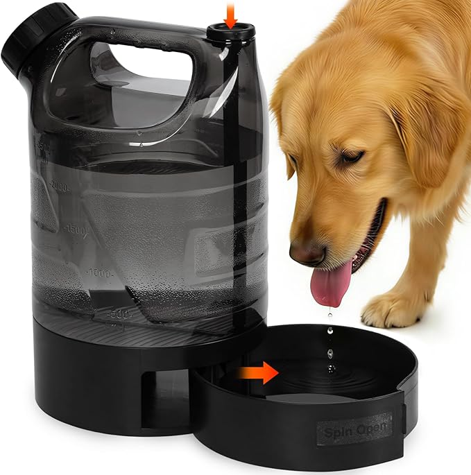 85 oz Large Portable Dog Water Bottle & Bowl for Active Large Dogs, No-Spill Leak Proof Dog Water Dispenser for Walking,Park,Travel, Camping, Hiking, Car - Durable, Sturdy & Easy to Carry