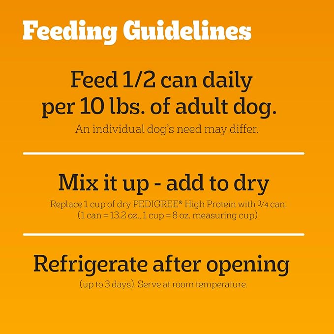 Pedigree High Protein Wet Dog Food,Adult Soft Canned Dog Food Variety Pack,Chicken Duck & Beef Bison Flavor,13.2 oz. Cans,12 Count (Pack of 2)