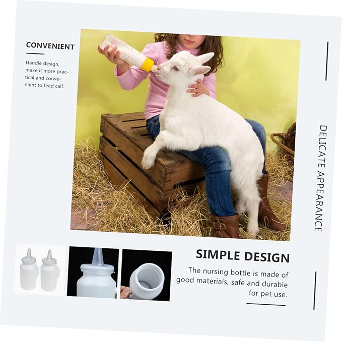 Mikikit 1.6L Calf Milk Bottle for Feeding Reliable Nursing Bottle Handle Suitable for Calves Lambs and Poultry
