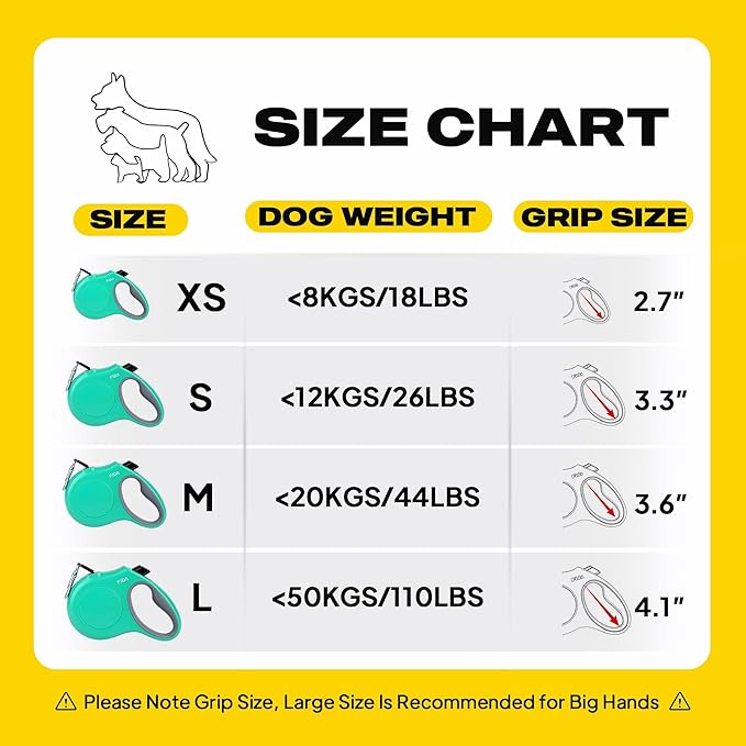 Fida Heavy Duty Retractable Dog Leash,16 ft Dog Walking Leash for Small Medium Dogs up to 44 lbs, Tangle Free. (Medium, Teel)