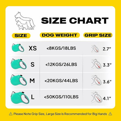 Fida Heavy Duty Retractable Dog Leash,16 ft Dog Walking Leash for Small Medium Dogs up to 44 lbs, Tangle Free. (Medium, Teel)