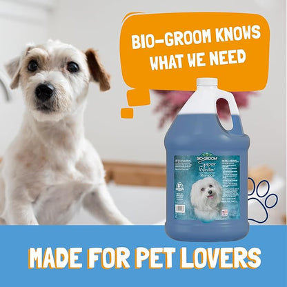 Bio-Groom Super Whitening Dog Shampoo - Whitening Pet Shampoo, Dog Bathing Supplies, Puppy Wash, Grooming Supplies, Cruelty-Free - 1 Gallon