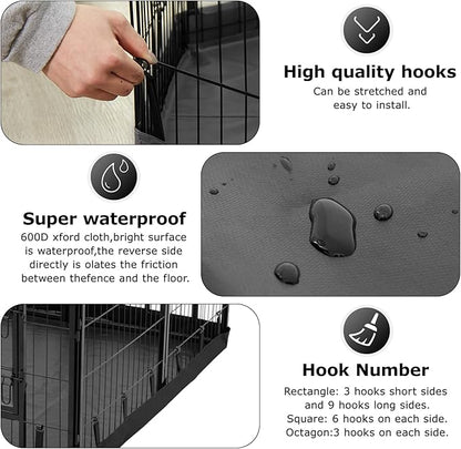 PJYuCien Rectangle Dog Playpen Bottom - Fits 8 Panels, 24'' Width, 24''x72'' Size, 600D Oxford Cloth, Waterproof