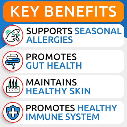 BARK&SPARK Dog Allergy Relief Soft Chews for Skin Health & Seasonal Allergies - Anti-Itch Supplement w/Omega-3, Quercetin & Bromelain Immune Treats for Dry Skin & Hot Spots - Chicken - 120ct