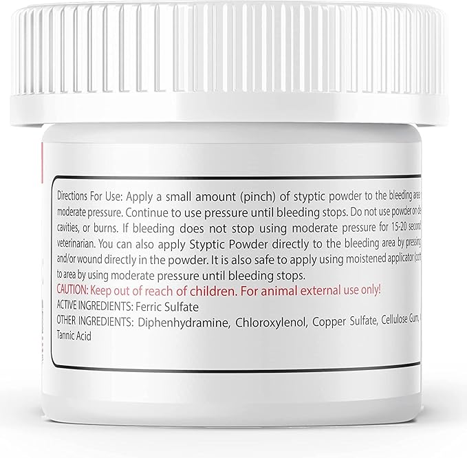 2-Pack Styptic Powder for Dogs, Cats, and Birds (2 oz) by Evo Dyne | Fast-Acting Blood Stop Powder for Pets | Quick Stop Bleeding for Dog Nail Clipping, Grooming, Cuts and More