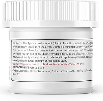 2-Pack Styptic Powder for Dogs, Cats, and Birds (2 oz) by Evo Dyne | Fast-Acting Blood Stop Powder for Pets | Quick Stop Bleeding for Dog Nail Clipping, Grooming, Cuts and More