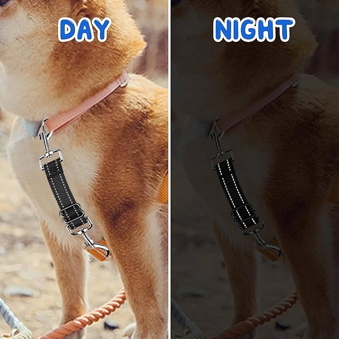 Dog Safety Clip,Prong Collar Safety Clip,Dog CollarClip Adjustable Reflective Nylon Puppy Collar Backup Collar Pet Collar Harness Connector Backup Clasp (Thickening Red)