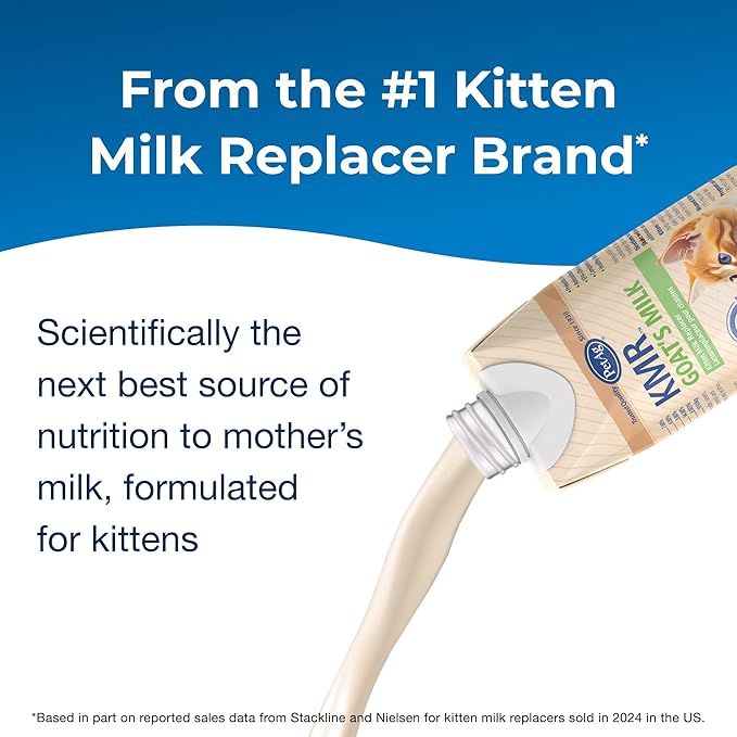 PetAg KMR Goat’s Milk Kitten Milk Replacer Liquid - 16 oz - Liquid Kitten Formula with Vitamins, Minerals & Trace Nutrients for Kittens Newborn to Six Weeks Old - Easy to Digest