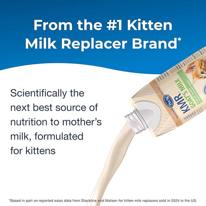 PetAg KMR Goat’s Milk Kitten Milk Replacer Liquid - 16 oz - Liquid Kitten Formula with Vitamins, Minerals & Trace Nutrients for Kittens Newborn to Six Weeks Old - Easy to Digest