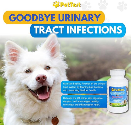 D-Mannose for Pets with Cranberry 90 Capsules, Dogs and Cats UTI Urinary Tract Support, Prevents and Eliminates Bad Bacteria, Bladder Kidney Supplement by Advocate PetTest