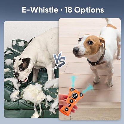 PawBehave Adjustable Ultrasonic Dog Trainer – World's First Variable Frequency Pet Behavior Corrector with 10 Level Ultra Sound, 18 Dog Whistles, Anti-Bark Flashlight, Humane Dog Deterrent (Orange)