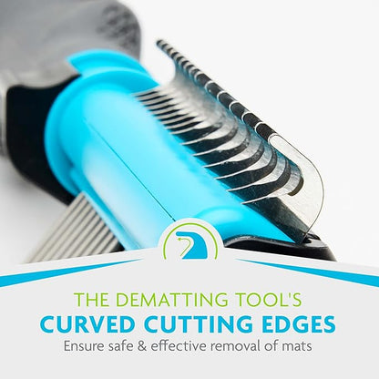 FURminator 2-in-1 Doodle Grooming Tool for Dogs, 1 Count, Dematting Tool with Comb for Mats, Tangles & Maintenance on Curly, Long, Silky & Wiry Coats