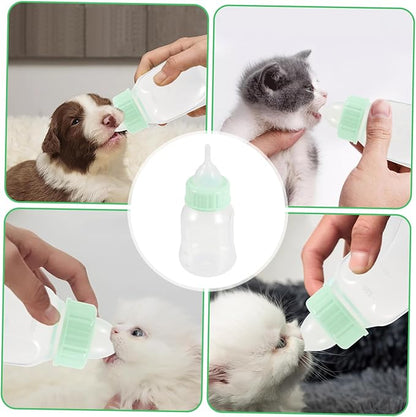 Pet Nursing Feeder Bottle Set for Newborn Puppies Kittens Hamsters Leak- Ergonomic Anti-wear Small Animal Feeding Kit with Soft Nipple for Safe Milk Feeding and Easy Cleaning