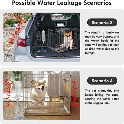 Vannon Rabbit Water Bottle for Cage, Top Fill 34oz Bunny Water Bottle No Drip Automatic Water Dispenser for Dog, Rabbit, Guinea Pig & Small Animals Hanging Cage Water Bottle