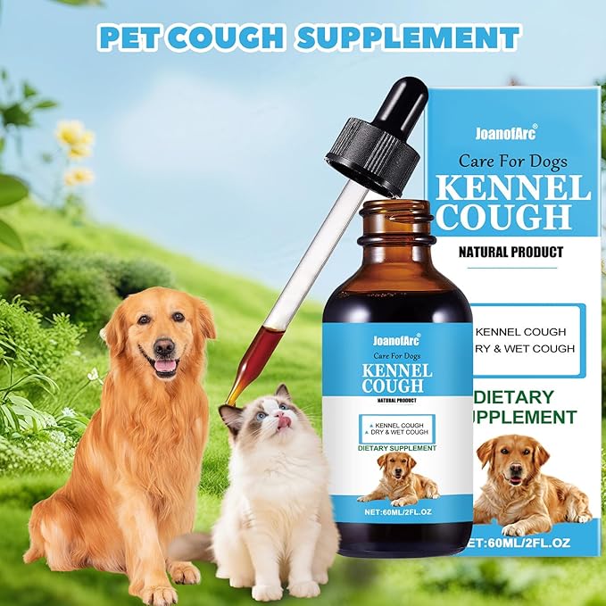 Cough Herbal Drops Supplement for Dogs & Cats, Natural Dog Soothing Supplement Herbal Drops for All Breeds & Sizes for Dogs, 2 fl oz