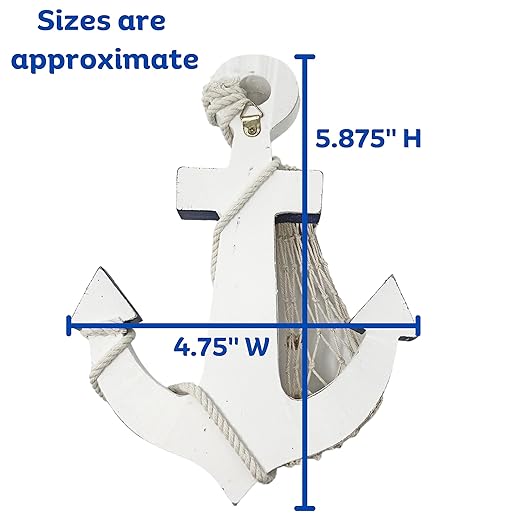 Anchor Thermometer with a Knob for Hanging - Nautical Wall Temperature Gauge - Home - Beach House - Lakeside Cabin - 5.875" H X 4.75" W