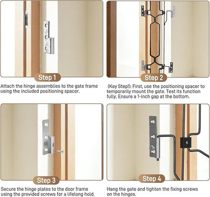 Retractable Dog Gate for Front Door 35.4" Wide 30.7" Tall Automatic Retractable Dog Barrier to Keep Pets Secure When Door Opens/Closes, Hardware Mount Front Door Barrier for Small/Large Dogs, Indoor