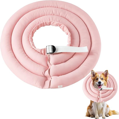 Soft Dog Cone Collar - Adjustable Recovery Cone for Large Dogs After Surgery to Stop Licking, Waterproof Elizabethan Protective Neck Donut Collar Alternative for Pet (Pink, XL)