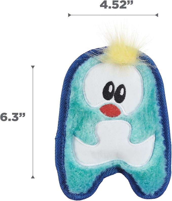 Outward Hound Durablez Minis – Squeaky Plush Dog Toy, No Stuffing for Less Mess, Interactive & Tough, Jumbo Squeaker, Puppies & Small Dogs, Penguin, 6.3"