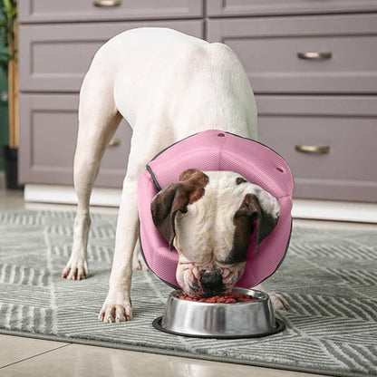 Dog Cone Collar After Surgery,Adjustable Soft Dog Cat Recovery Collar to Stop Licking Wounds,Comfortable Light-Weight Elizabethan Collar for Dogs Anti-Bite Lick Protective Wound,Pink,S