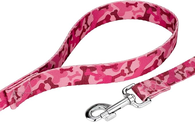 Country Brook Petz - Pink Bone Camo Martingale Dog Collar and Leash - Camouflage Collection Featuring Rugged Designs (5/8 Inch, Small)