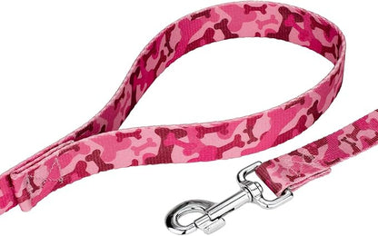Country Brook Design - Pink Bone Camo Martingale Dog Collar and Leash - Camouflage Collection Featuring Rugged Designs (1/2 Inch, 2XS)