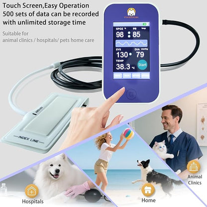 Veterinary Monitor: Pets Vital Signs of spo2,Pulse Rate,Temperature and Blood Pressure Monitoring Dog or cat Blood Pressure Color Touch Screen Monitor