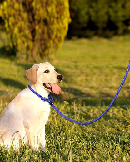 TagME 6ft Slip Dog Lead, No Pull Reflective Training Leash with Padded Handle, Professional Rope P-Leash for Small Medium Large Dogs, Heavy Duty Correction Lead for Walking & Training (Navy Blue)