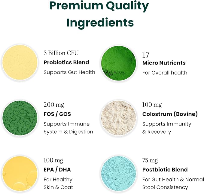 Dog Probiotics and Multivitamin Chews for Allergies, Digestive Health, Immune Support, Gut Health, Allergy Relief, Dog Vitamins, with Vitamin C, Omega 3, Colostrum, 60 Soft Chews per Jar