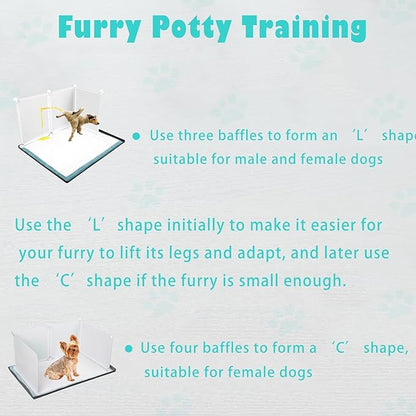 Dog Litter Box with High Walls,Indoor Dog Potty for Small to Medium Dogs Like Corgie French Bulldog,etc.No Spill Silicone Pee Pad Holder Tray for Dogs Work with Most Training Pads and Easy to Clean.