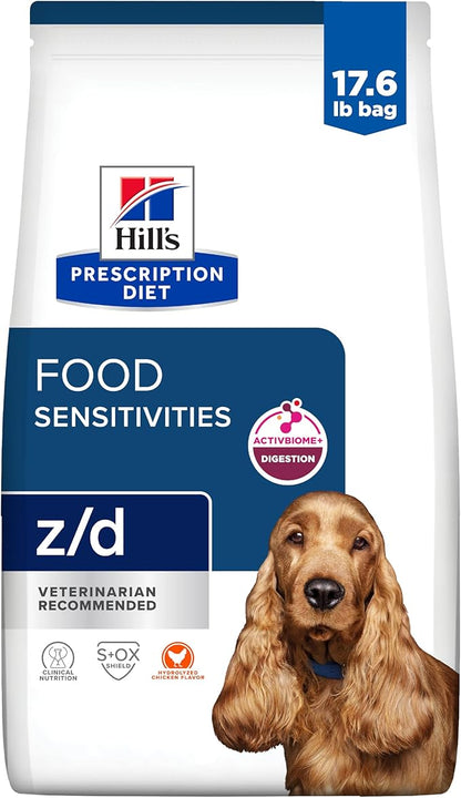 Hill's Prescription Diet z/d Skin/Food Sensitivities Dry Dog Food, Hydrolyzed Chicken, 17.6 lb. Bag