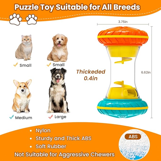 BoYoYo Interactive Dog Puzzle Toys for Boredom, Dogs Enrichment Toy to Keep Them Busy, Treat Dispensing Slow Feeder