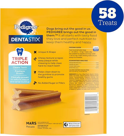 Pedigree Dentastix Dental Chews for Dogs, Small and Toy Breed Dog Treats, Original Flavor, 14 oz. Bag (58 Treats Total)
