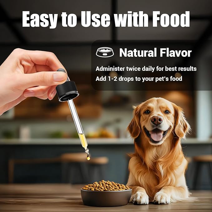 Quercetin for Dogs, Dog Quercetin Liquid Drops, Dog Quercetin Herbal Supplement Support Allergy Relief,Immune Health, Respiratory Health, Skin Health, Gluten Free, Non GMO (60 ml/2 Oz)