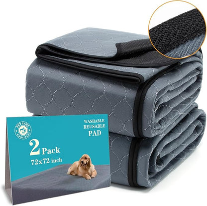 Bunlitent Washable Pee Pads for Dogs 72x72, 2 Pack, Extra Large Reusable Puppy Pads, Dog Training Pads with Quick Dry, Large Anti-Slip Dog Pee Pads, Whelping Pads, Potty Pad