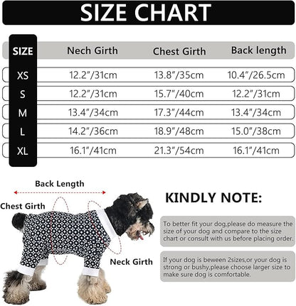 Dog Onesie for After Surgery Recovery Suit Pet Surgical Suit for Female Male Cone E-Collar Alternatives After Spay Abdominal Wounds Protector Dog Anti-Licking Onesie for Small Medium Dogs